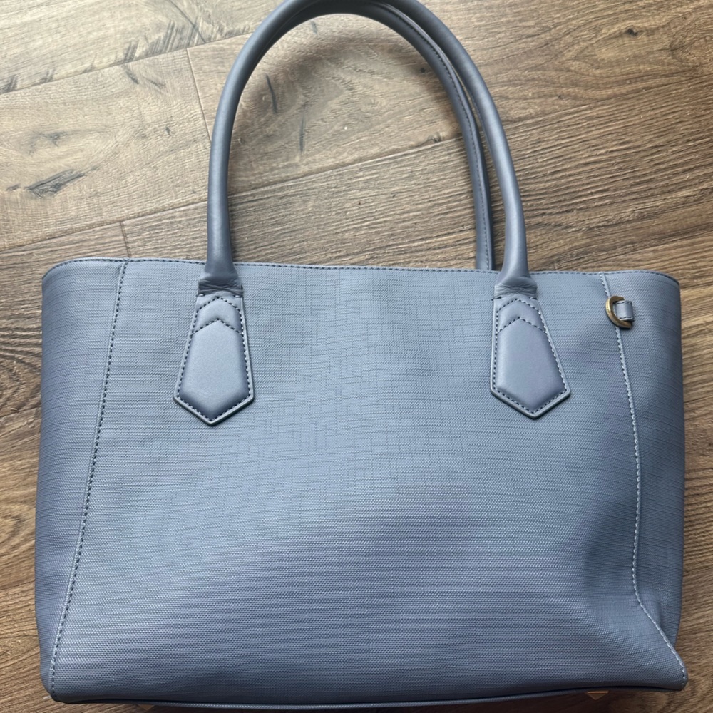 Blue Dagne Dover Signature Classic Coated Canvas Tote